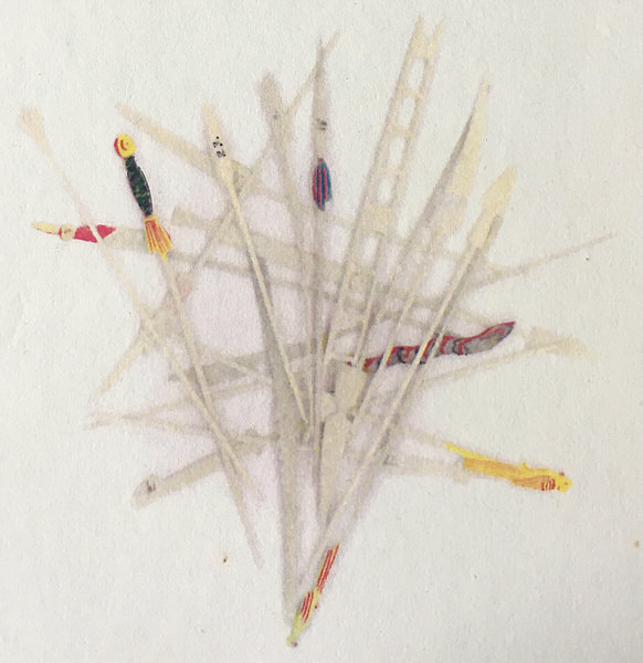 Een foto van een originele mikado-set